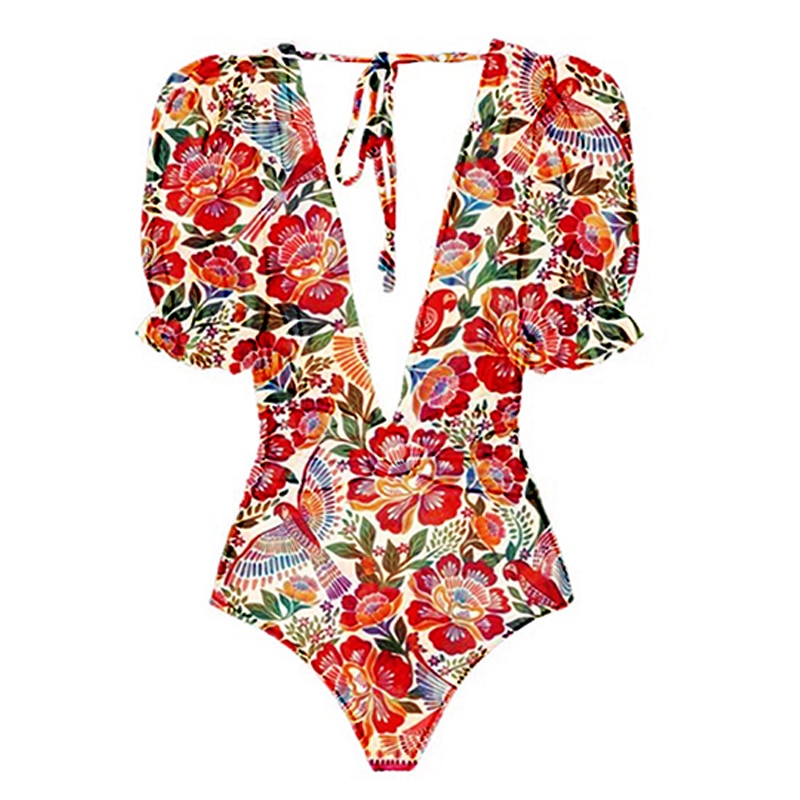 Gorgeous Red And One-Piece Suit With Swimwear Summer Beach Wear