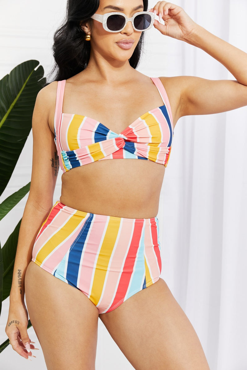 Take A Dip Twist High-Rise Bikini in Stripe